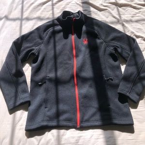 Spyder Menโs Constant Full Zip Sweater, Black, XL